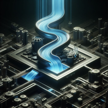 En el corazón de la tecnología, componentes electrónicos se entrelazan formando un circuito, donde el flujo de datos es dirigido por estructuras de control precisas, reflejando la elegancia y complejidad del mundo digital