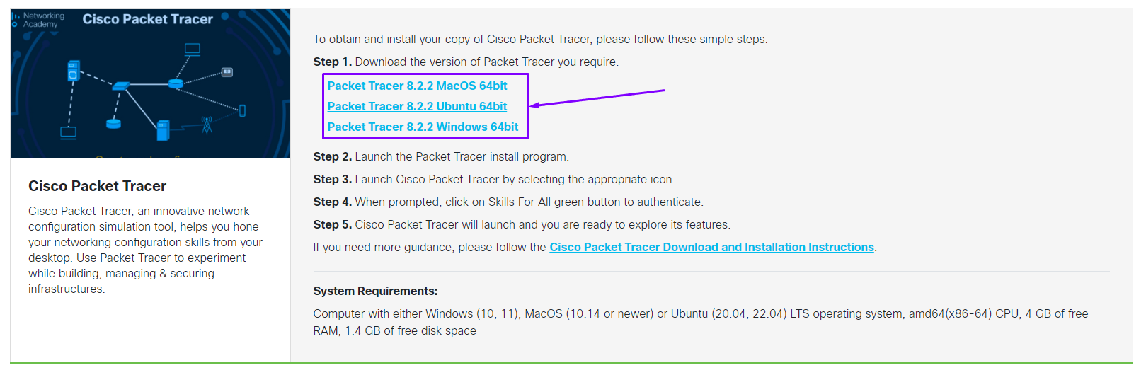 Descarga de Cisco Packet Tracer