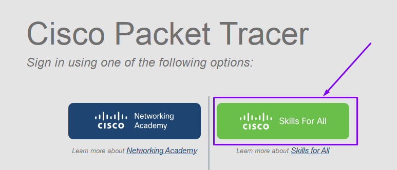 Iniciar sesión de Cisco Packet Tracer