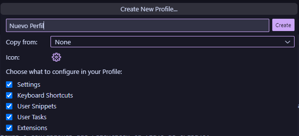 Creando un perfil
