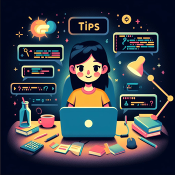 Chica programando en un ordenador.
